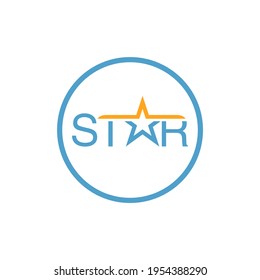 illustration vector graphic of star text logo