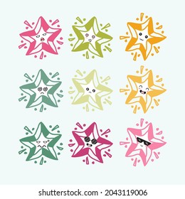 illustration vector graphic of Stars kawaii. Cute Stars bundle set premium vector. Perfect for your product.
