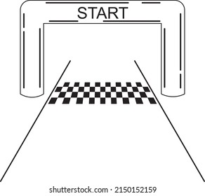 Ilustración vectorial gráfica de la línea de partida, perfecta para el deporte de carreras