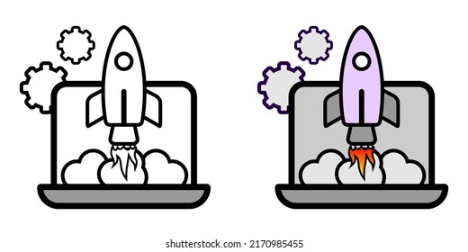 Illustration Vector Graphic of Startup, rocket, spaceship Icon
