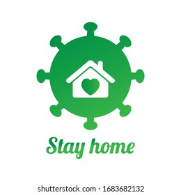 illustration vector graphic stay at home logo and keep safe from corona virus symbol, perfect for sign, icon, etc