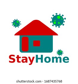 illustration vector graphic of stay home perfect for health service advertisements