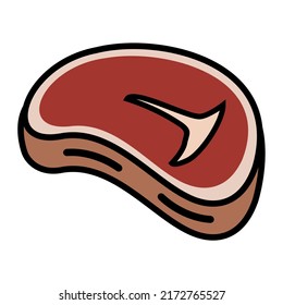 Illustration Vector Graphic of steak meat, beefsteak chop food, barbecue icon