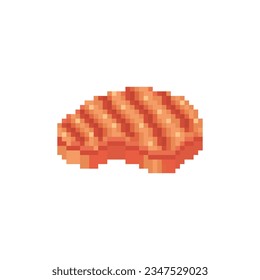 Illustration vector graphic of steak in pixel art style