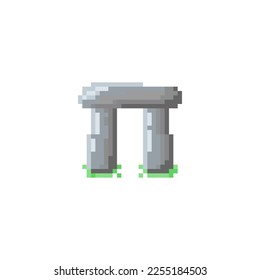 Illustration vector graphic of stone henge in pixel art syle
