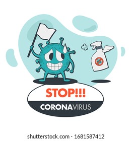 Illustration Vector Graphic of Stop Corona Virus, Defeat the Virus with Anti Virus Formula Concept, Good for Banner, Social Media, and All Design Needs