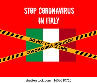 Illustration vector graphic of Stop Italy from coronavirus. Coronavirus concept - Italy.