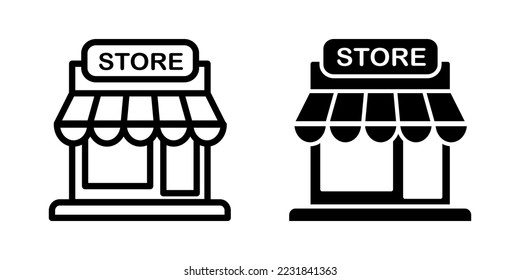 Illustration Vektorgrafik des Ladensymbol. Fit Shop, Markt, Geschäft, Geschäft etc.