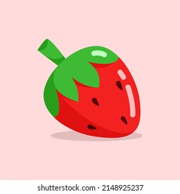 Gráfico vectorial de ilustración de fresa. El estilo de fresa es plano, aislado en un fondo rosa. La ilustración es adecuada para páginas web de aterrizaje, banners, volantes, pegatinas, tarjetas, etc.
