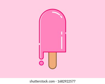 Illustration vector graphic of strawberry ice cream