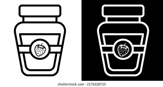 Illustration Vector Graphic of strawberry jam pot, food fruit icon