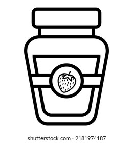 Illustration Vector Graphic of strawberry jam pot, food fruit icon