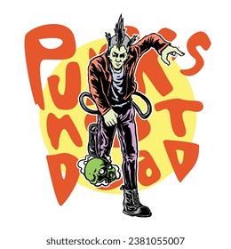 illustration vector graphic of street punk good for merch