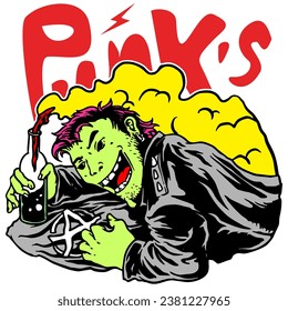 illustration vector graphic of street punk good for merch 