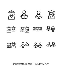 Ilustración Gráfico vectorial del icono del estudiante