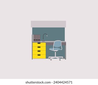 illustration vector graphic of study desk