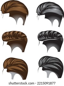 illustration of vector graphic style hiar cut modern