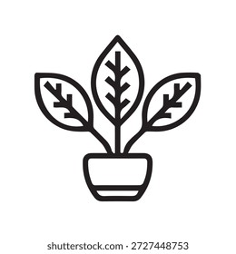 Gráfico vetorial de ilustração do ícone de planta em vaso elegante