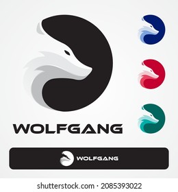 illustration vector graphic of stylish wolf logo. good for apparel, outfit, gaming, community, adventure, computer logo