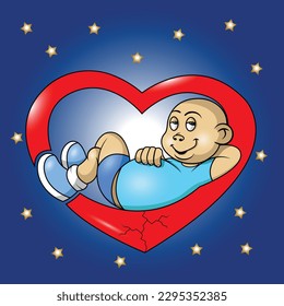 illustration vector graphic suitable for people who are broken hearted