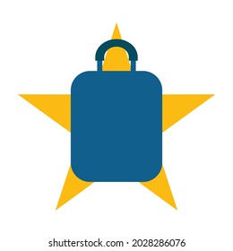 Gráfico vectorial de ilustración del logotipo de la estrella maleta. Perfecto para la compañía tecnológica