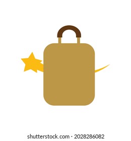 Gráfico vectorial de ilustración del logotipo de la estrella maleta. Perfecto para la compañía tecnológica