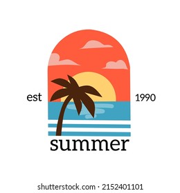 illustration vector graphic of summer in beach suitable for background,banner,poster.