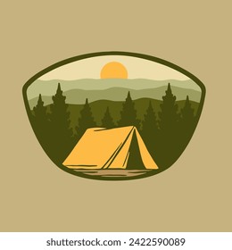 Illustration vector graphic of SUMMER CAMPER for apparel design merchandise, such as logos on product packaging
