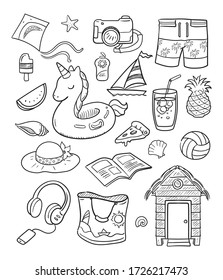 Illustration vector graphic of summer doodles 