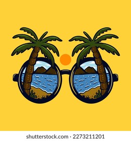 Illustration vector graphic of SUMMER PARADISE suitable for logo product also for design merchandise
