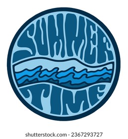 Illustration vector graphic of SUMMER TIME for apparel design merchandise, such as logos on product packaging