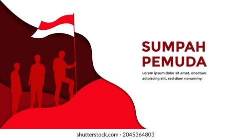 illustration vector graphic of sumpah pemuda ( youth pledge ), perfect for background, landing page, website, banner, etc.