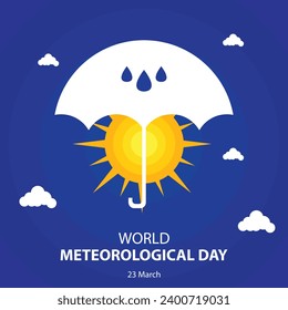 illustration vector graphic of the sun behind the umbrella, perfect for international day, world meteorological day, celebrate, greeting card, etc.