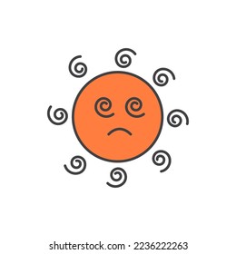 Illustration vector graphic of sun dizzy head mascot
