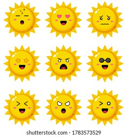 Illustration vector graphic of sun emoticon