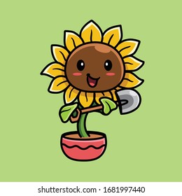 illustration vector graphic of sun flower
