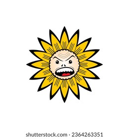 Gráfico vectorial de ilustración para símbolo de flor de sol