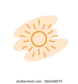 Illustration Vector graphic of sun icon. Fit for sunshine, sunlight, sunny, sunrise etc.