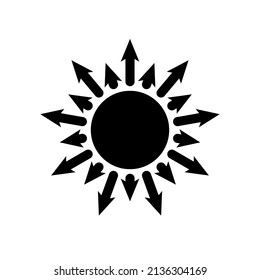 Illustration Vector graphic of sun icon. Fit for sunshine, sunlight, sunny, sunrise etc.