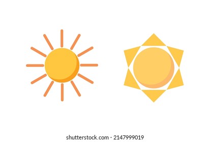 Illustration vector graphic of sun icon. Concept flat design. Perfect for icon, sign, symbol, wallpaper, web, application, background, template, etc.