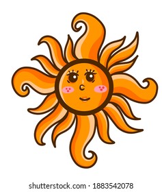 illustration vector graphic of sun smiles, welcoming bright mornings with new activities.