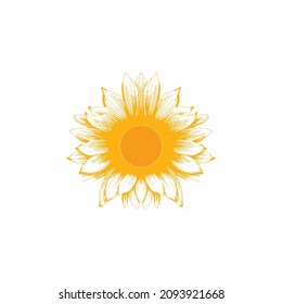 illustration vector graphic of sunflower, yellow. fit for flower shop, background, design template.