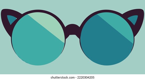 illustration Vector graphic of sunglasses with cat ear isolated perfect for customize your design