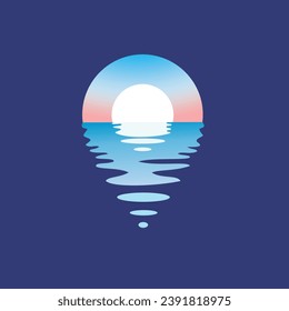 Illustration vector graphic of SunRise Pin Lpcation Logo