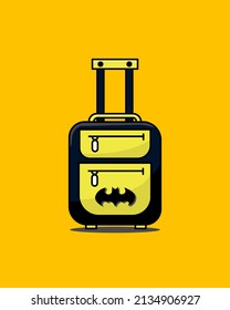 Illustration vector graphic of Super Hero Suitcase