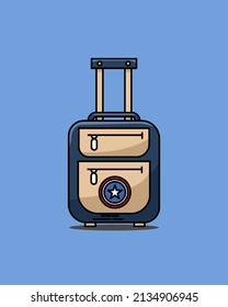 Gráfico vectorial de ilustración de la maleta Super Hero