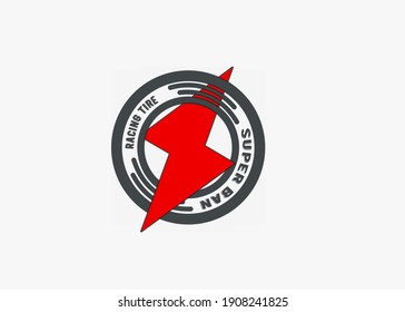 gráfico vectorial de ilustraciones de neumáticos super, combinación de estilo simple rojo negro