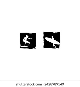 Illustration vector graphic of surf icon, white background