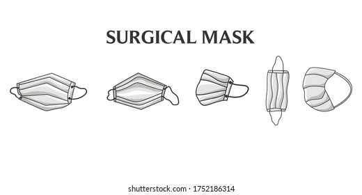 Illustration vector graphic of Surgical Masker for prevention action Covid-19 good for social media content and poster design when pandemic accident. Campaign Against Covid-19