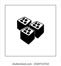 Illustration vector graphic of sushi food icon, black and white